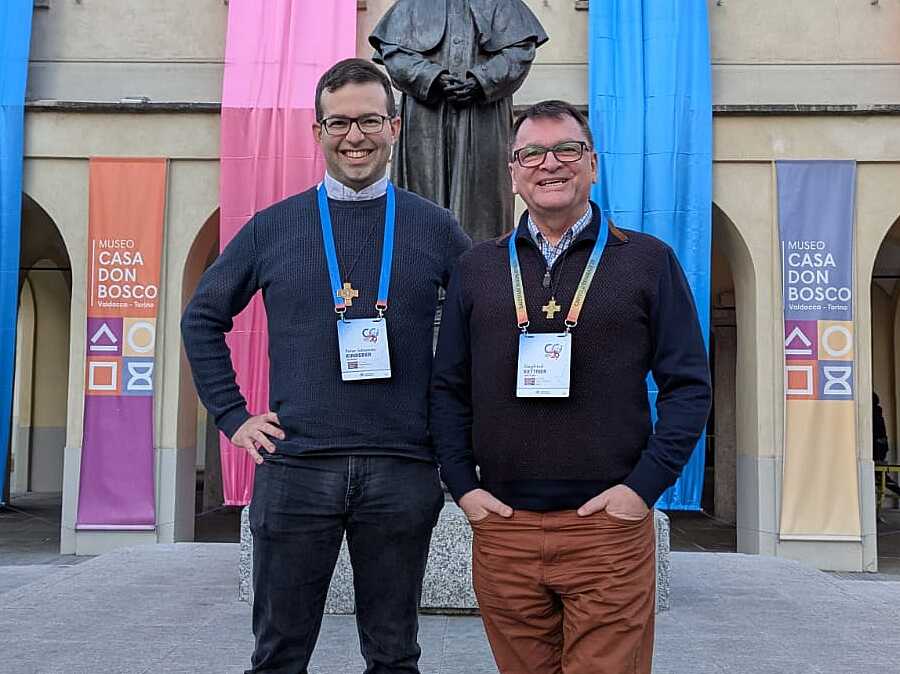 Aus Österreich waren beim Generalkapitel der Salesianer Don Boscos in Turin P. Peter Rinderer (li.) und Provinzial P. Siegfried Kettner (re.) mit dabei. / SDB Aus Österreich waren beim Generalkapitel der Salesianer Don Boscos in Turin P. Peter Rinderer (li.) und Provinzial P. Siegfried Kettner (re.) mit dabei.
