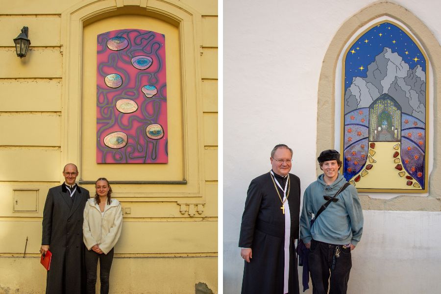 Nadine Steinlechner und Johannes Gurgisser von der HTL Kramsach überzeugten die Jury mit ihren Kunstwerken. / Stift Klosterneuburg/Christina Hiptmayr Nadine Steinlechner und Johannes Gurgisser von der HTL Kramsach überzeugten die Jury mit ihren Kunstwerken.