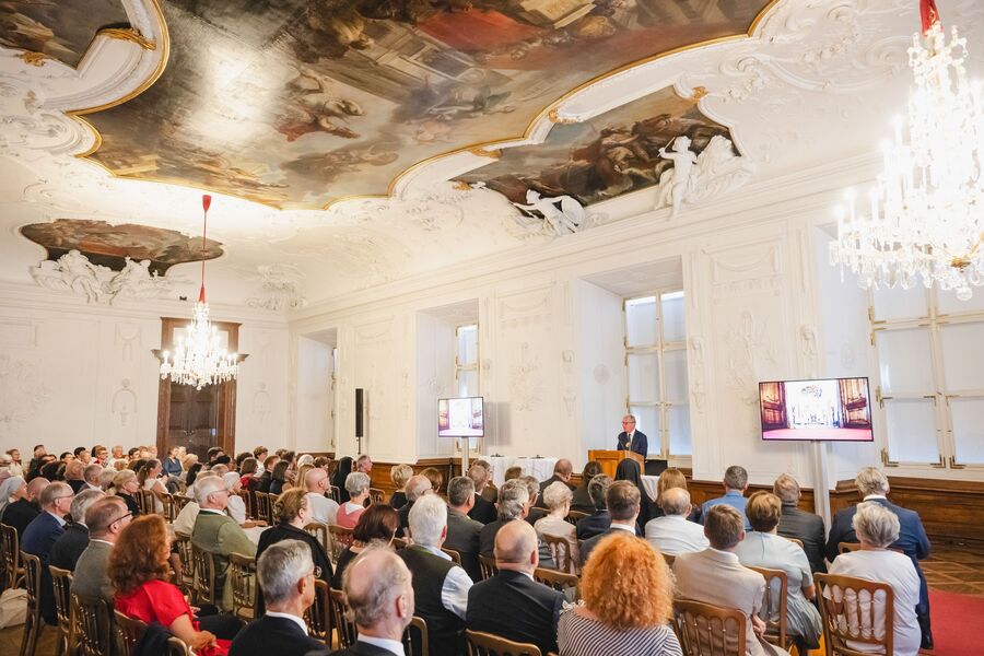 Der Salzburger Landeshauptmann Wilfried Haslauer betonte die christliche und weltliche Bedeutung von Erentrudis. / Land Salzburg/Neumayr/Schaad Der Salzburger Landeshauptmann Wilfried Haslauer betonte die christliche und weltliche Bedeutung von Erentrudis.