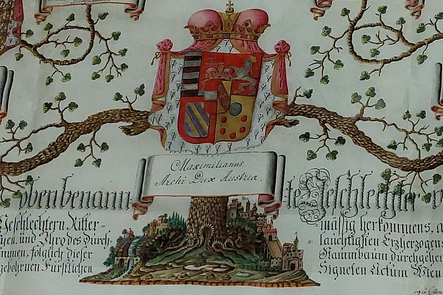 Bernhard Huber stellt im Video die Ahnenproben im Deutschen Orden vor. Beispielhaft zeigt er die Probe von Erzherzog Maximilian Joseph, der 1835 zum Hochmeister des Deutschen Ordens gewählt wurde.