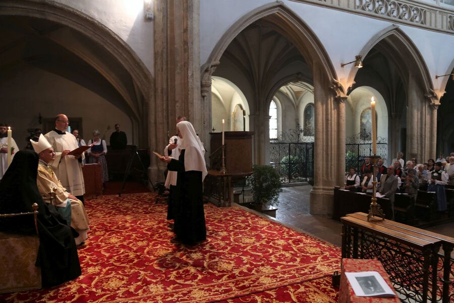 Am 12. August 2023 fand die bislang letzte Ewige Profess im Stift Nonnberg statt: Sr. Maria Gratia Waldner legte damals die Gelübde ab. / Erzdioezese Salzburg (eds)/Michaela Greil Am 12. August 2023 fand die bislang letzte Ewige Profess im Stift Nonnberg statt: Sr. Maria Gratia Waldner legte damals die Gelübde ab.