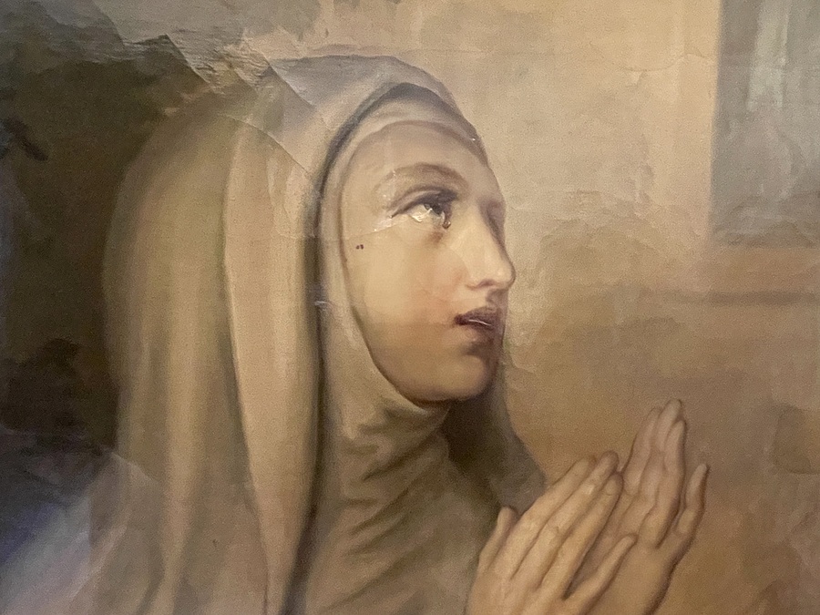 Hl. Margareta Maria, Detail aus dem Altarbild. / Herz-Jesu-Schwestern Hl. Margareta Maria, Detail aus dem Altarbild.