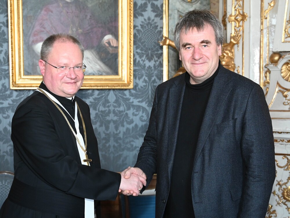 Propst Anton Höslinger und Gottfried Mernyi