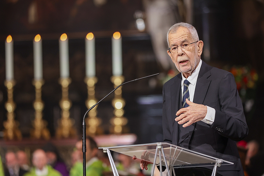Bundespräsident Alexander Van der Bellen würdigte Schönborn als „Pontifex austriacus“. / Erzdiözese Wien/Schönlaub Bundespräsident Alexander Van der Bellen würdigte Schönborn als „Pontifex austriacus“.